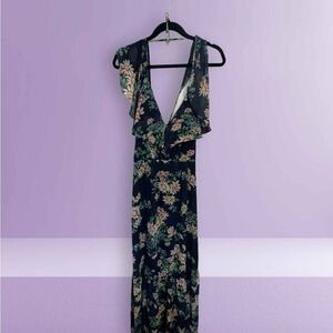 Betsey Johnson Black Floral Maxi Dress